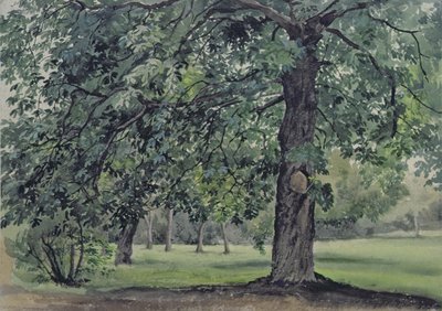 Landschaft mit Kastanienbaum im Vordergrund von Thomas Collier